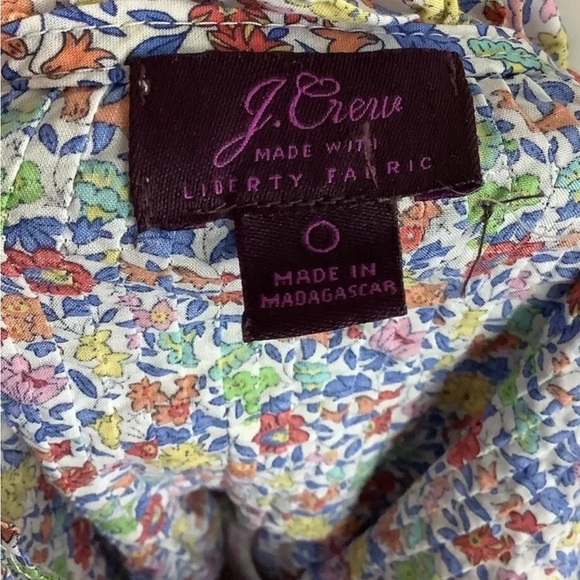 J Crew Liberty Fabric Sz 0 Mock Neck Top In Ditsy Floral Print Multicolor - Picture 5 of 5